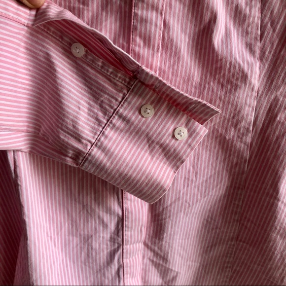 Pink and white button down shirt xxi small - Picture 4 of 9